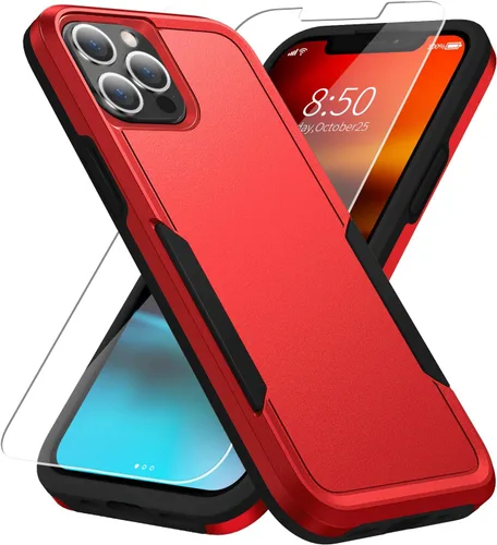 Vista 13 de Funda para iPhone 12 Pro Max, con protector de pantalla, [probada contra caídas de grado militar], resistente, resistente, a prueba de golpes