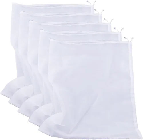 Vista 4 de Bolsa coladora de nailon de 75 micrones, bolsa de filtro de alimentos multiusos de grado alimenticio para leche de nueces, jugo, cerveza fría, 2