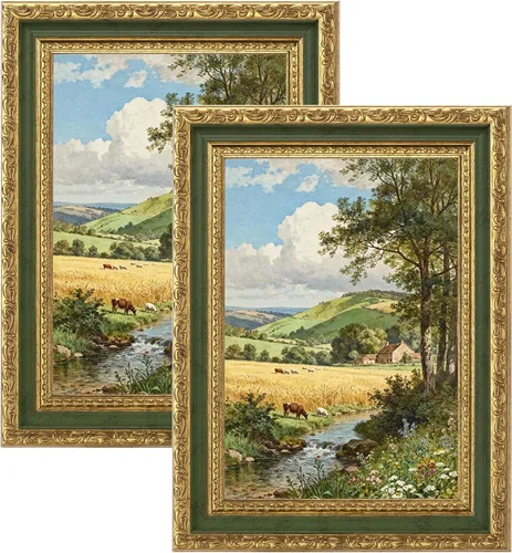 Vista 14 de eletecpro 8x10 Vintage Picture Frame, Glass Cover, Gold, 2-Pack Dorado