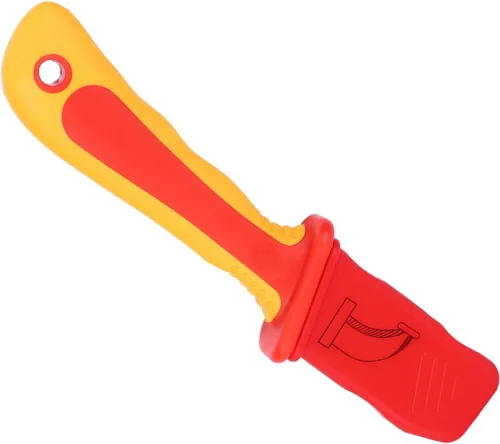 Vista 2 de Cuchillo de desmontaje, cuchillo de corte de funda aislante de 1000 V con estuche, cortador antimagnético para pelacables de tira rápida