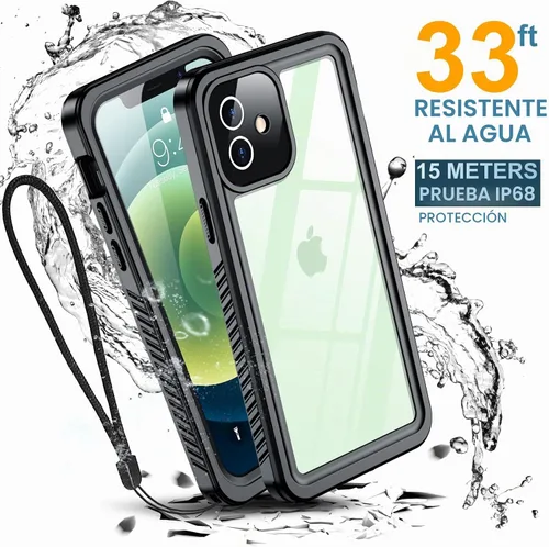 Vista 4 de Temdan - Funda impermeable diseñada para iPhone 12, protector de pantalla y cámara integrado IP68 bajo el agua, cuerpo completo, a prueba de caídas