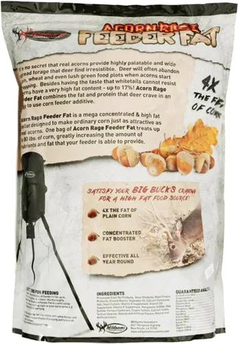 Vista 2 de Wildgame Innovations Acorn Rage Feeder Fat Deer Attractant Effective Year-Round Concentrated Nutritious High-Fat Pellets with Real Acorns, 5lb Bag