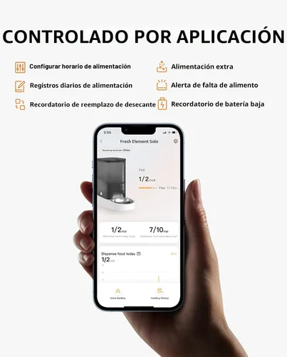 Vista 2 de PETKIT Comedero Automático para Gatos, Comedero Automático para Perros WiFi 2.4G, Dispensador de Comida para Mascotas con Control de Aplicación