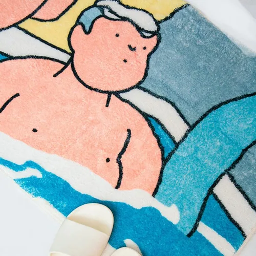 Vista 4 de Alfombra de baño de aguas termales, alfombra de anime japonés para baño, tapete antideslizante absorbente de agua, alfombras de baño de microfibra