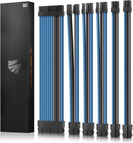 Vista 9 de ASIAHORSE Cables de alimentación de extensión de cable PSU 16AWG, cable de extensión de manga modificada para requisitos particulares de la fuente