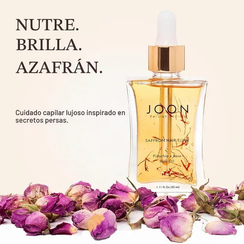 Vista 6 de Joon Elixir Capilar Azafrán Pistacho + Aceite de Rosa para el Cabello, 1.11 Fl.