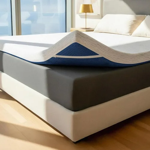 Vista 9 de ViscoSoft Cubrecolchón de espuma viscoelástica de 5,1 cm, seleccionado con alta densidad y ventilación, para cama individual - Funda de rayón