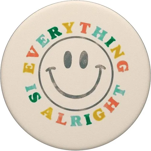 Vista 3 de Feliz cita positiva preppy estética beige sonrisa cara PopSockets Standard PopGrip