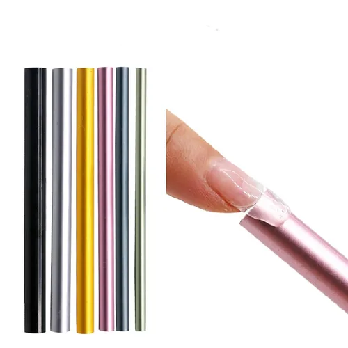 Vista 2 de TEONEI Puntas de arte de uñas acrílicas francesas que dan forma a barras de metal con curva C, constructor de puntas de gel UV, puntas de molde
