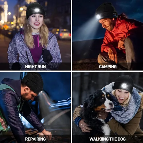 Vista 7 de KEZKALS Regalos para el día de San Valentín para él y ella, gorro LED Bluetooth, regalos de San Valentín para hombres, mujeres, él, marido, regalos