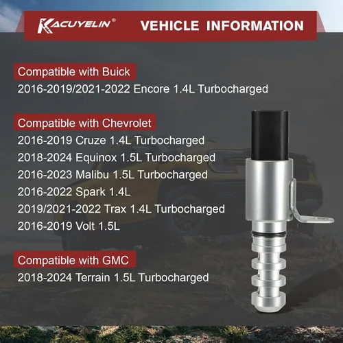 Vista 6 de 916520 Solenoide de sincronización de válvula variable del motor VVT, válvula de control de aceite, solenoide compatible con Chevy Cruze Equinox