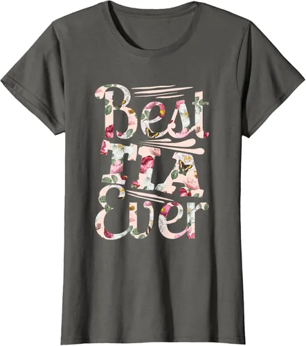 Vista 7 de Camiseta para mujer con texto en inglés "Best Tia Ever" Negro