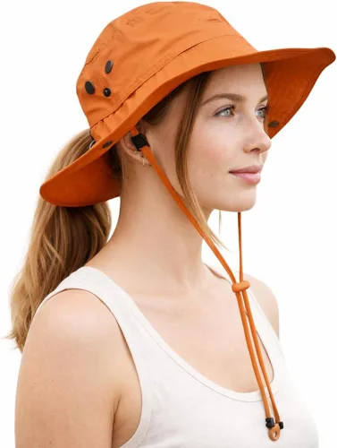 Vista 11 de TOP-EX ChicPony - Sombrero de cola de caballo para mujer, impermeable, UPF beige (0702_beige)