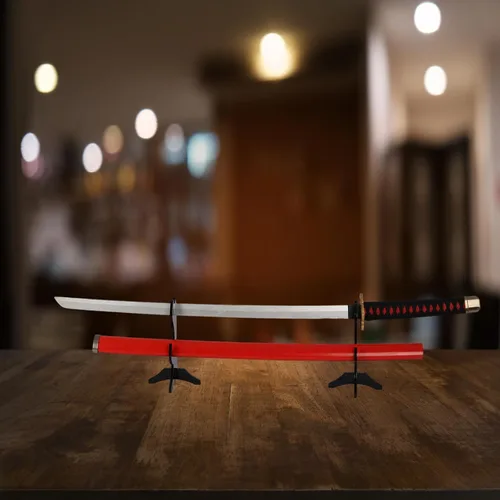 Vista 6 de WANLIAN Soporte Katana para cuchillos Samurái, soporte de acrílico horizontal para exhibir espada Katana Samurai (negro)