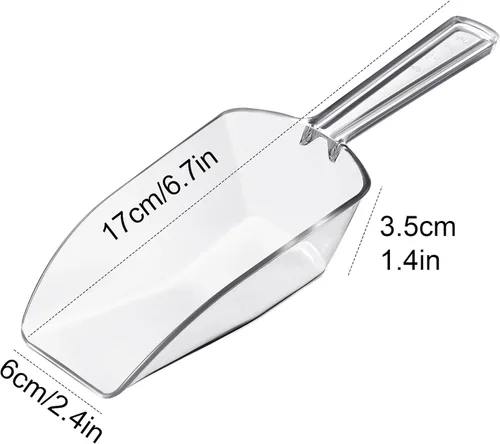 Vista 2 de HESTYA 8 cucharadas de plástico transparente multiusos para dulces, bufé, acrílico, cocina, hielo, palomitas de maíz para proteínas en polvo