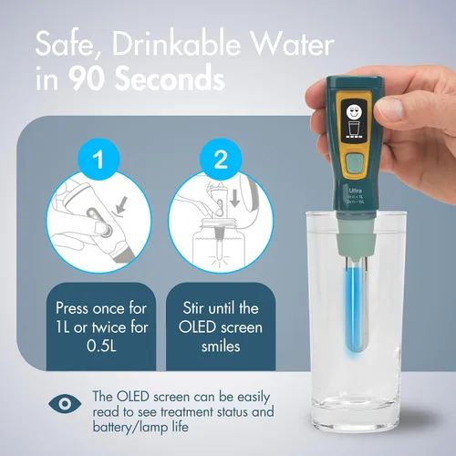 Vista 3 de SteriPen Purificador de agua ultra UV, recargable por USB