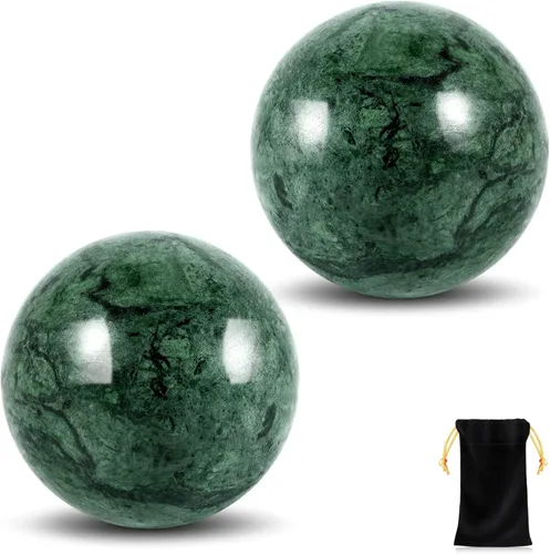 Vista 9 de Learay 2 bolas Baoding, bolas de Baoding para terapia de manos, bolas de masaje de ejercicio de salud chinas con bolsa de transporte para aliviar