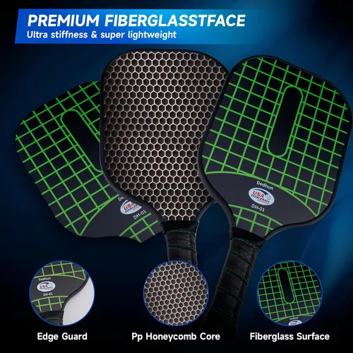Vista 2 de Juego de 2 palas de pickleball aprobadas por USAPA, para hombres, mujeres, niños, adultos, 2 pelotas de pickleball al aire libre y 2 pickleball