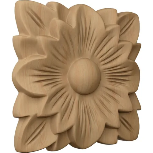 Vista 2 de Ekena Millwork ROS03X03SPAL Roseta cuadrada primaveral, 3 1/2"W x 3 1/2"H x 1/2"P, aliso