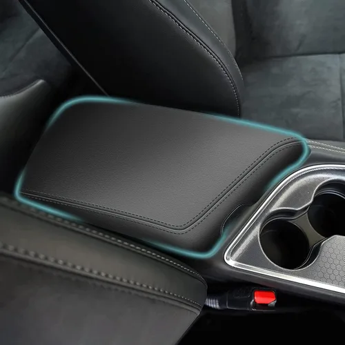 Vista 40 de AOMSAZTO Jumeat - Fundas de consola de asiento para Dodge Ram 1500 2002-2012, fundas para reposabrazos para Dodge Ram 1500, color negro