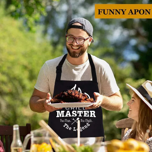 Vista 5 de MUJUZE - Accesorios para parrilla, regalos de barbacoa para hombres, juegos de parrilla para papá, accesorios de barbacoa con delantal para papá