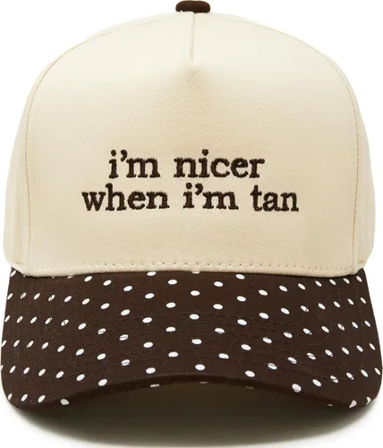 Vista 26 de Funky Junque Gorra de béisbol de 2 tonos para camionero adulto Misbehavin' - Leopardo/Beige