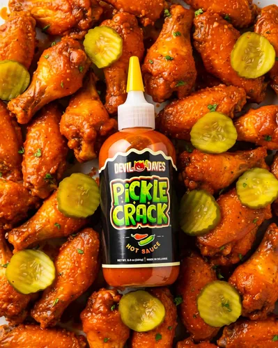 Vista 2 de Salsa picante de eneldo Devil Daves Pickle Crack - Calor medio, 8.6 onzas