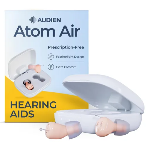 Vista 10 de Audien Atom One - Audífonos OTC, inalámbricos, recargables y cómodos, sonido claro en un diseño pequeño y discreto para personas mayores y adultos