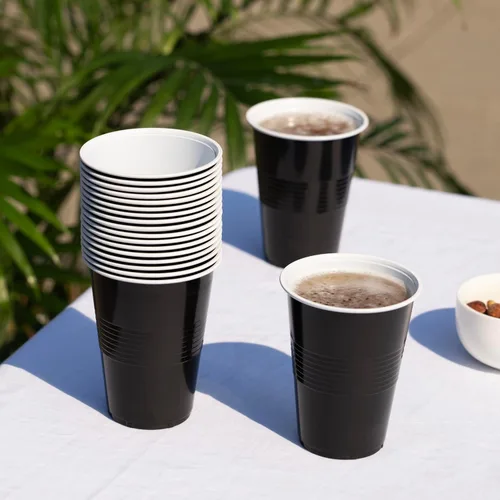 Vista 7 de TRUE Vasos de plástico para cócteles, refrescos, café helado, té helado, pong de cerveza, vasos desechables para fiesta de cumpleaños, noches
