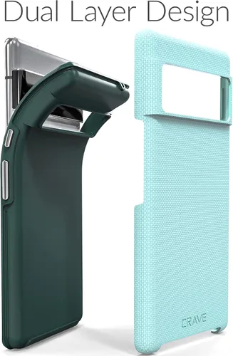 Vista 4 de Crave Dual Guard para Google Pixel 6 Pro, funda de doble capa de protección contra golpes para Google Pixel 6 Pro - Aguamarina