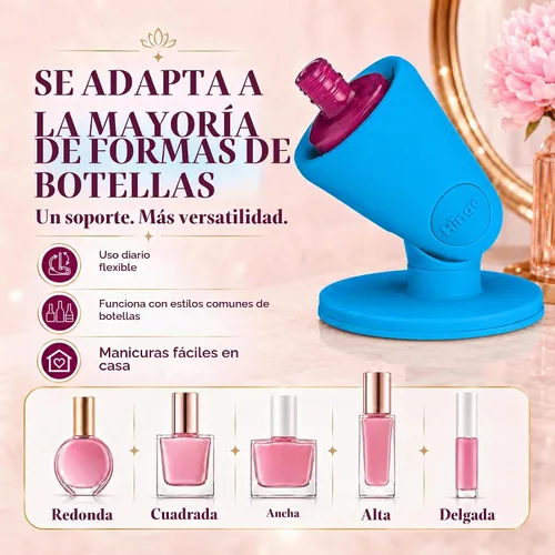 Vista 3 de tweexy Soporte para frasco de esmalte de uñas con bisagra Soporte antiderrame para esmalte de uñas, inclinado, succión IntelliStick Airlock