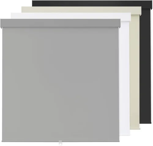 Vista 12 de Persianas enrollables 100 % opacas, sin cordón, para ventanas de interiores, parada libre, tela aislante térmica, protección UV, persianas opacas