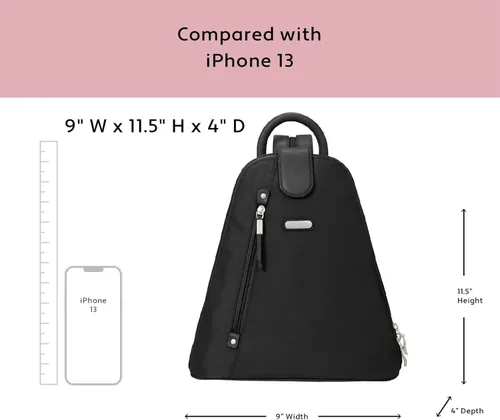 Vista 6 de Baggallini Mochila Metro para mujer con pulsera RFID para teléfono, Guepardo negro, talla única
