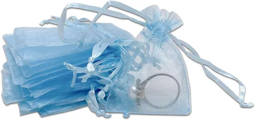 Vista 39 de TheDisplayGuys - Paquete de 48 bolsas de regalo de organza transparente negra de 2 x 2-3/4 pulgadas con cordón, bolsas de regalo para joyas, bolsas