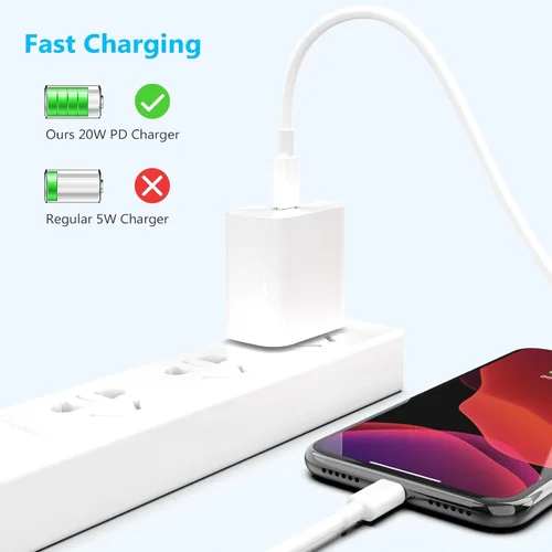 Vista 6 de Cable USB C a Lightning, paquete de 5 unidades de 6 pies [certificado Apple MFi] Cargador rápido para iPhone de carga rápida tipo C a cable