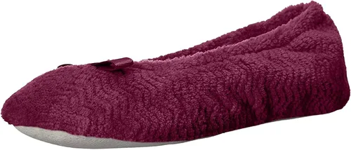 Vista 6 de Isotoner Women's Chevron Non-Slip Ballerina Slipper Negro (Chevron)