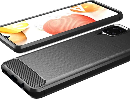 Vista 4 de Osophter Funda para Galaxy A22 4G con protector de pantalla de absorción de golpes Flexible TPU Rubber Protective Cell Phone Cover para Samsung