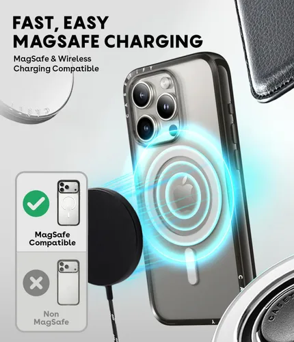 Vista 5 de CASETiFY Funda compacta para iPhone 15, delgada, elegante, compatible con Magsafe y contra caídas de 4 pies Protección contra caídas de grado