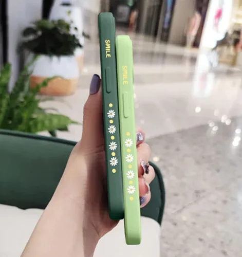Vista 7 de Funda para Galaxy A53 5G, diseño de margaritas, protección completa de lente de cámara, a prueba de golpes, TPU parachoques de silicona líquida