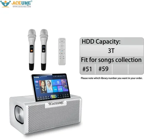 Vista 2 de DMS 3TB Pantalla táctil Karaoke Chino Inglés Cantonés Taiwanés Vietnamita Canciones 10 "Pantalla táctil Reproductor de karaoke Echo Mixing