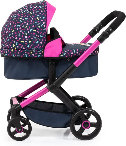 Vista 2 de Bayer Pram Xeo Doll Stroller, 20 Inches Carriage & Jogger Pushchair, Navy