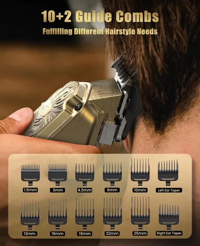 Vista 4 de Jack & Rose Cortadora de pelo inalámbrica, cortapelos para hombre, cortaúñas inalámbricas para hombres, kit de peluquería profesional para hombres