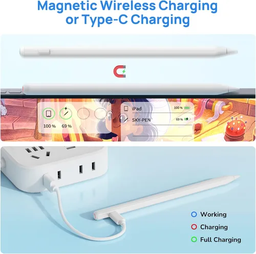 Vista 7 de Lápiz óptico para iPad con carga inalámbrica, lápiz Zspeed iPad casi como Apple Pencil de 2ª generación, compatible con iPad Air 5/4, iPad mini 6