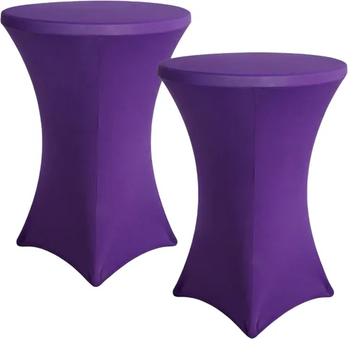 Vista 14 de Fundas para mesa de cóctel, paquete de 2 manteles redondos de 32 x 43 pulgadas, color beige