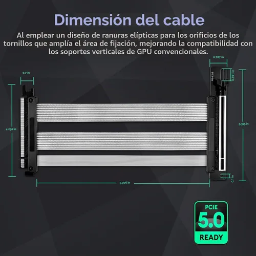 Vista 5 de Cable de elevación PCIE ConnBull (150 mm)