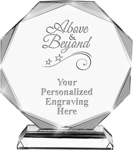 Vista 10 de Premio de cristal personalizado de 6.75 pulgadas con grabado - Premios de trofeos personalizados