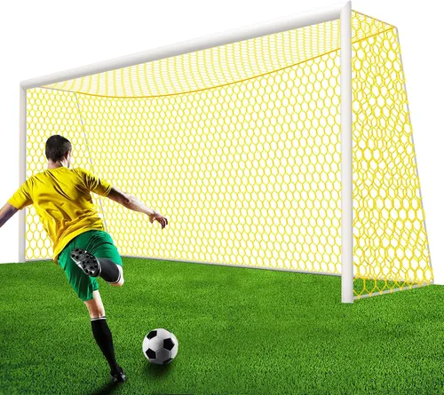 Vista 8 de Red de repuesto de portería de fútbol profesional de 24 x 8 pies, 18.5 x 6.5 pies, durabilidad mejorada [nailon de 0.157 in, 4 pulgadas hexagonal]