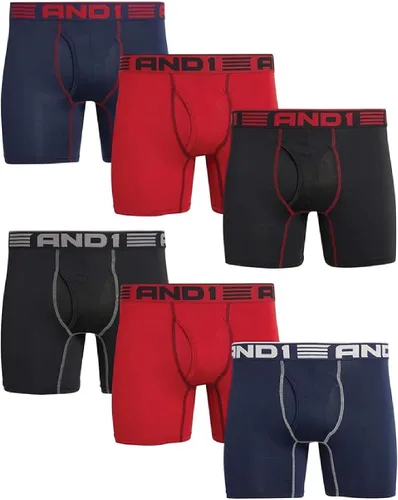 Vista 10 de AND1 Calzoncillos tipo bóxer para hombre, paquete de 6 unidades de platino con bolsa para mosca, calzoncillos tipo bóxer para hombre, entrepierna