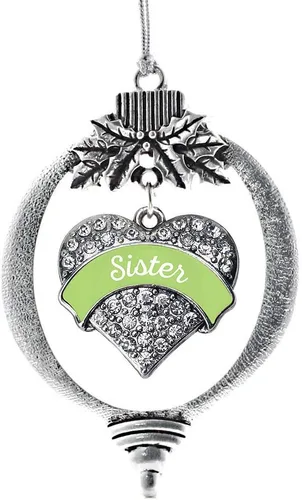 Vista 68 de Inspired Silver Adornos festivos de dije de corazón pave de plata con circonitas cúbicas