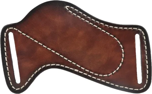 Vista 4 de Funda de cuero para cuchillo plegable con bolsillo para cinturón, soporte compacto para cuchillos, portador de herramientas EDC 3mm thick leather